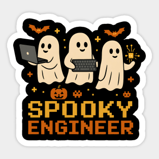 Spooky Engineer Ghost Halloween Tech Graphic Sticker